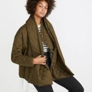 Madewell quilted jacket with scarf size small NWOT
